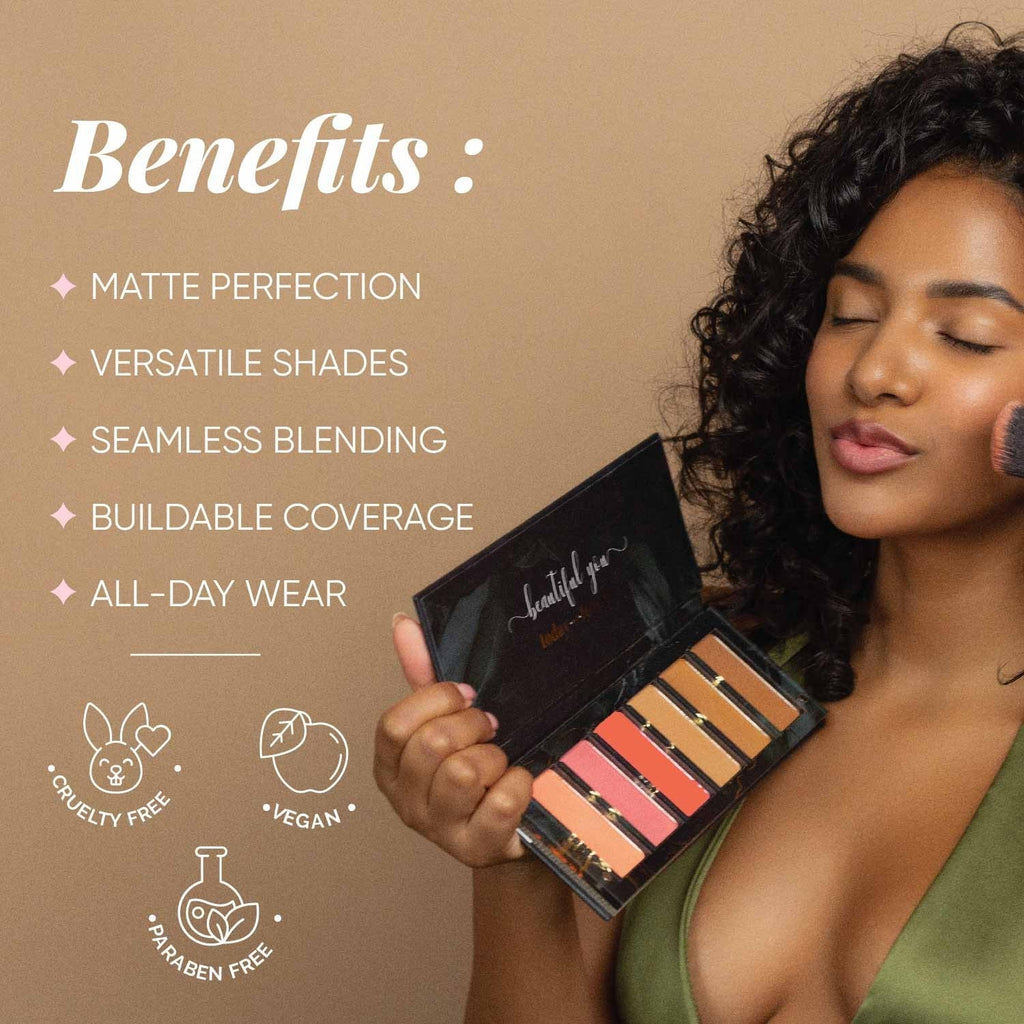Aflairza Sculpt & Glow 6 Shades Contour And Blush Palette | Grocsy