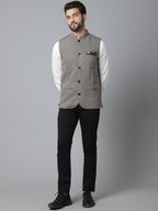 Even Apparels Men's Cream Pure Wool Nehru Jacket | Grocsy