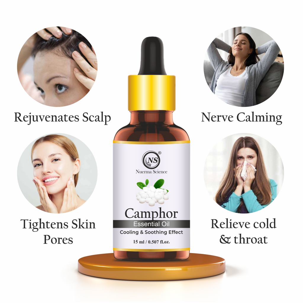 Nuerma Science Camphor (Kapoor) Cold Pressed Oil For Skin & Hair Care | Grocsy