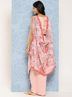 Ahalyaa Floral Printed Ethnic Co-Ords With Jacket | Grocsy