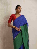 trueBrowns Blue Silk Ready To Wear Saree | Grocsy