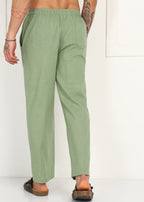 Fabmade Sage Linen Relaxed Trousers | Grocsy