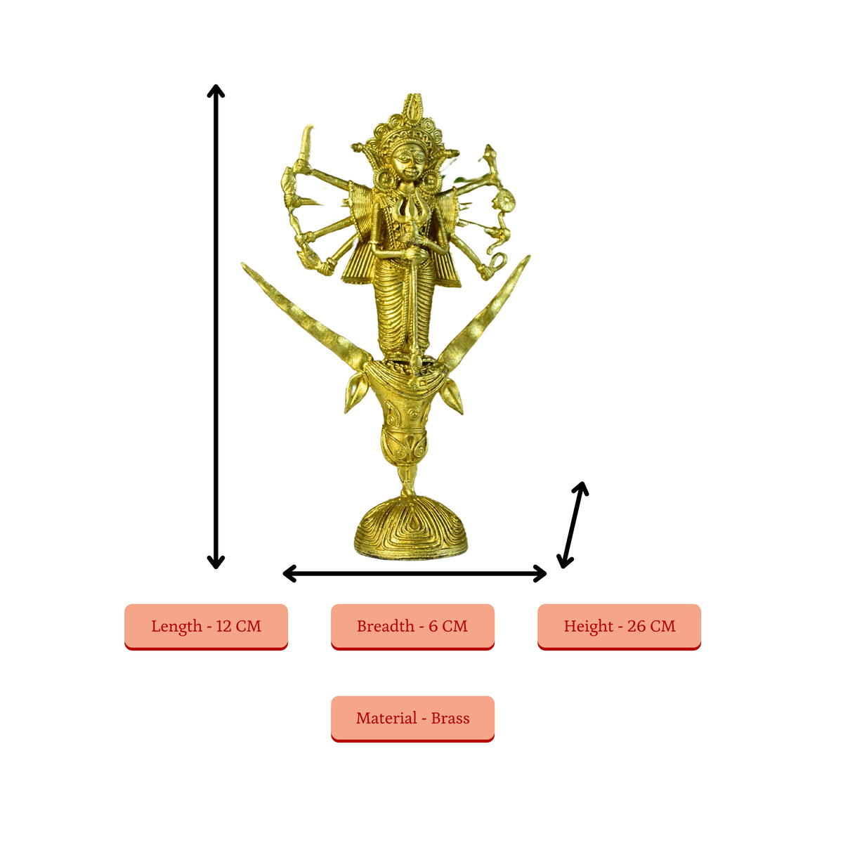 Sowpeace Dhokra Craft / Goddess Durga Mahishasur Mardini Brass Decor | Grocsy