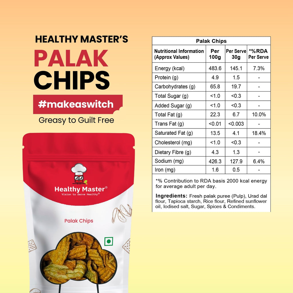 Healthy Master Light & Crispy Palak Chips | Spinach Chips
