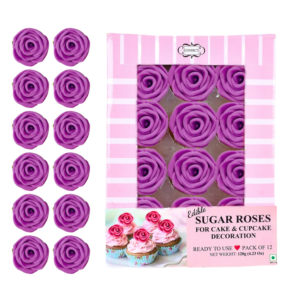 Confect Royal Fuchsia Pink | Edible Sugar Roses Topper | Grocsy