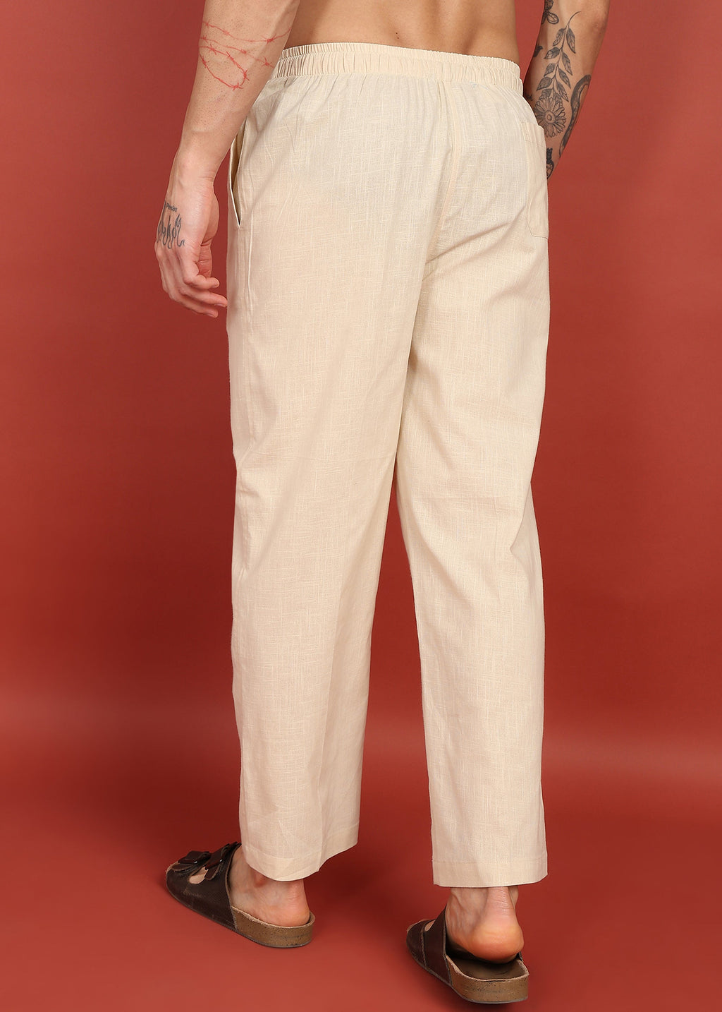 Fabmade Ivory Comfort Linen Pyjama | Grocsy