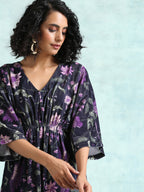 trueBrowns Black Printed Velvet Co-Ord Set | Grocsy