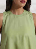 trueBrowns Green Slub Co-ord Set | Grocsy