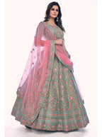 Myra Green Gota Silk Embroidered Designer Lehenga Choli | Grocsy