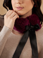 InWeave Women's Burgundy Fur Neckpiece | Grocsy