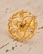 trueBrowns Gold-Polished Circle Ring | Grocsy