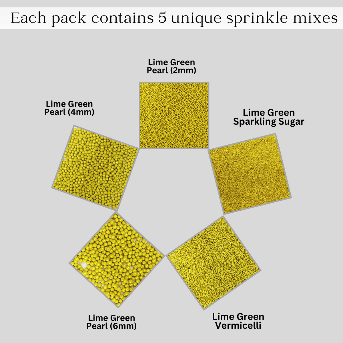 Confect Sprinkles for Cakes & Cupcakes Decoration | USP-13(Lime Green) | Grocsy