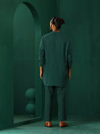 trueBrowns Men's Turquoise Dobby Co-ord Set | Grocsy