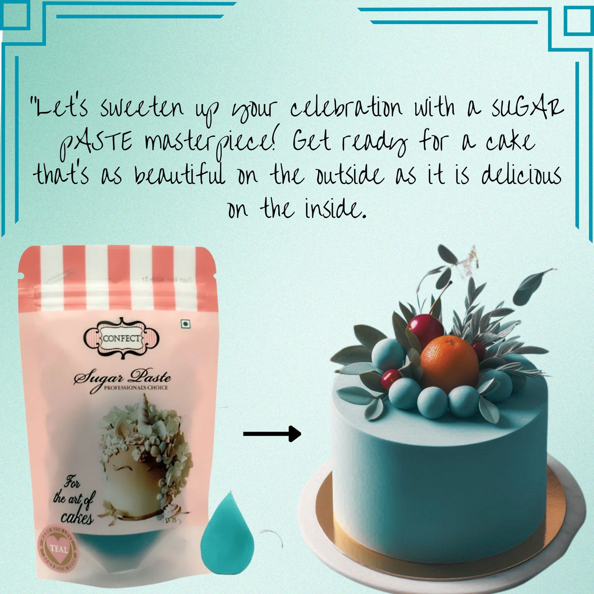Confect Teal Fondant | Edible Sugarpaste | Grocsy