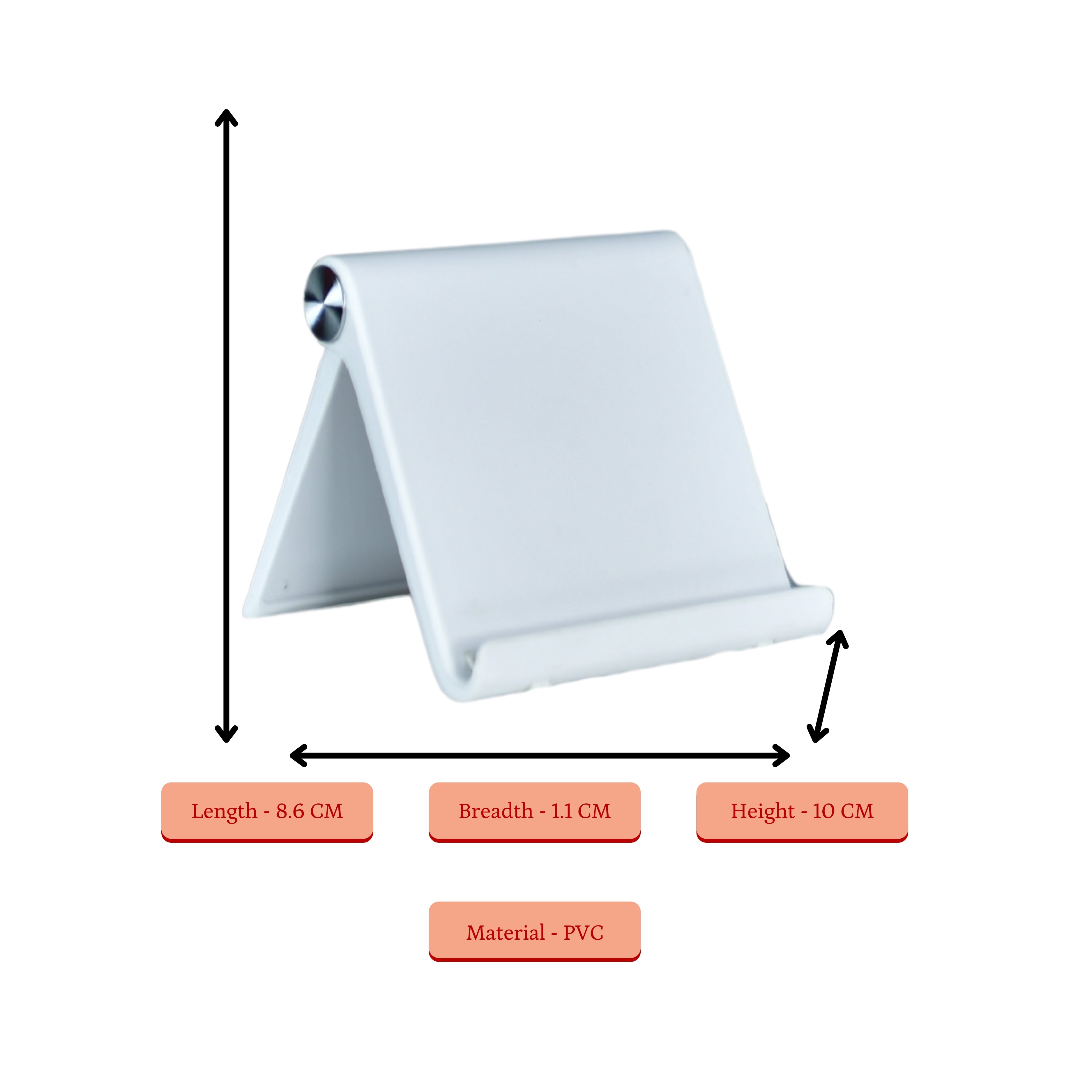Sowpeace Trendy Adjustable Silver Tablet Stand with White Hinges | Grocsy