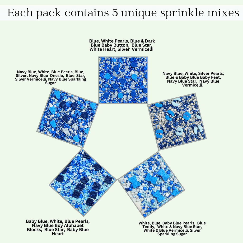 Confect Boys Baby Shower Sprinkles | Gender Reveal Sprinkles | Edible Sprinkles Assorted | Grocsy