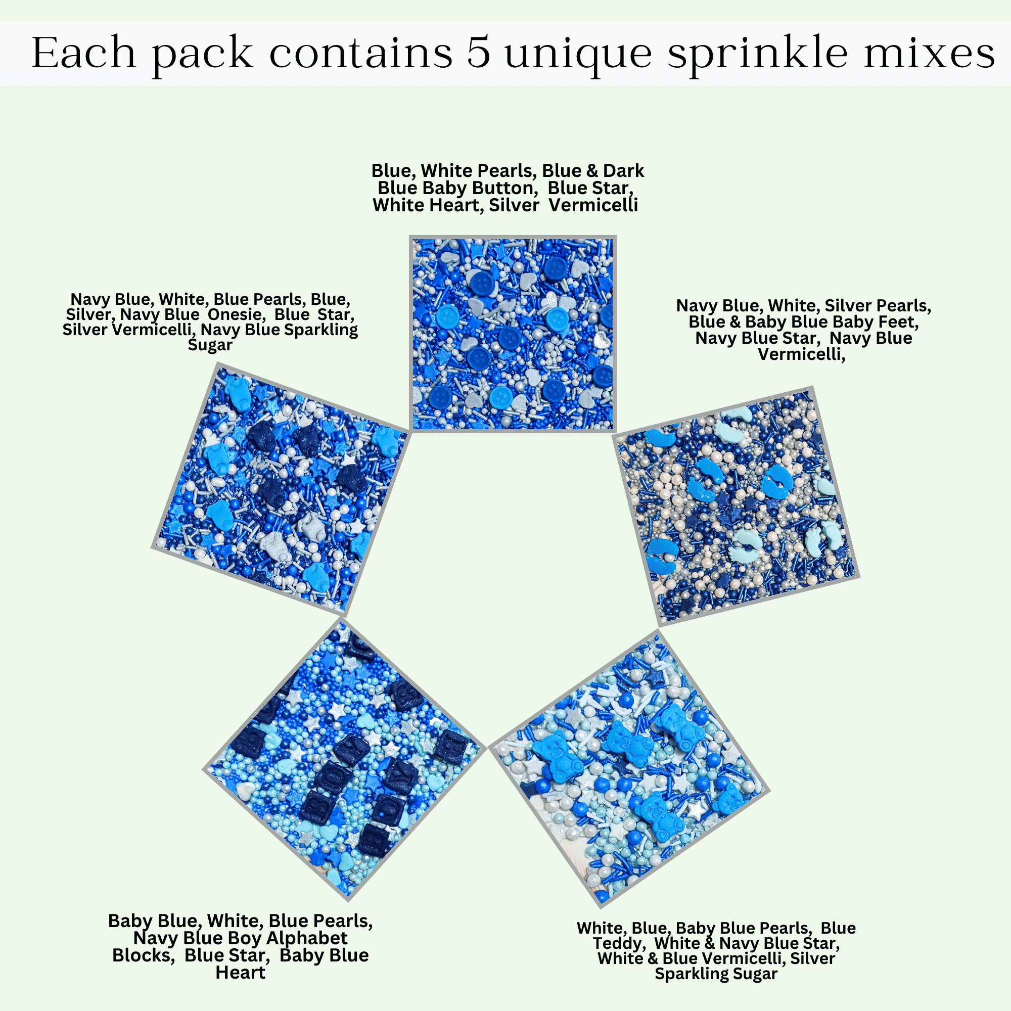 Confect Boys Baby Shower Sprinkles | Gender Reveal Sprinkles | Edible Sprinkles Assorted | Grocsy