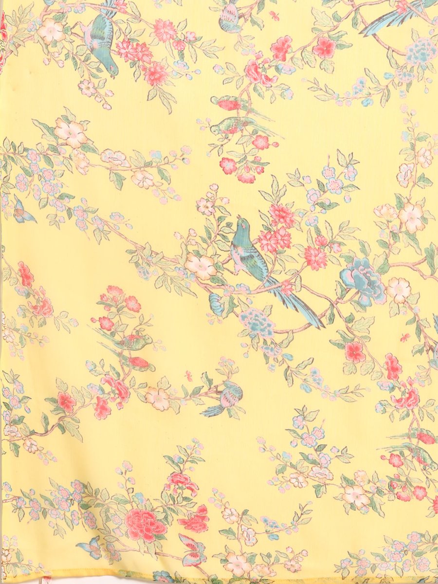 Ahalyaa Floral Poly Chiffon Saree | Grocsy