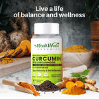 Health Veda Organics Curcumin C3 + Bioperine Capsules | Grocsy