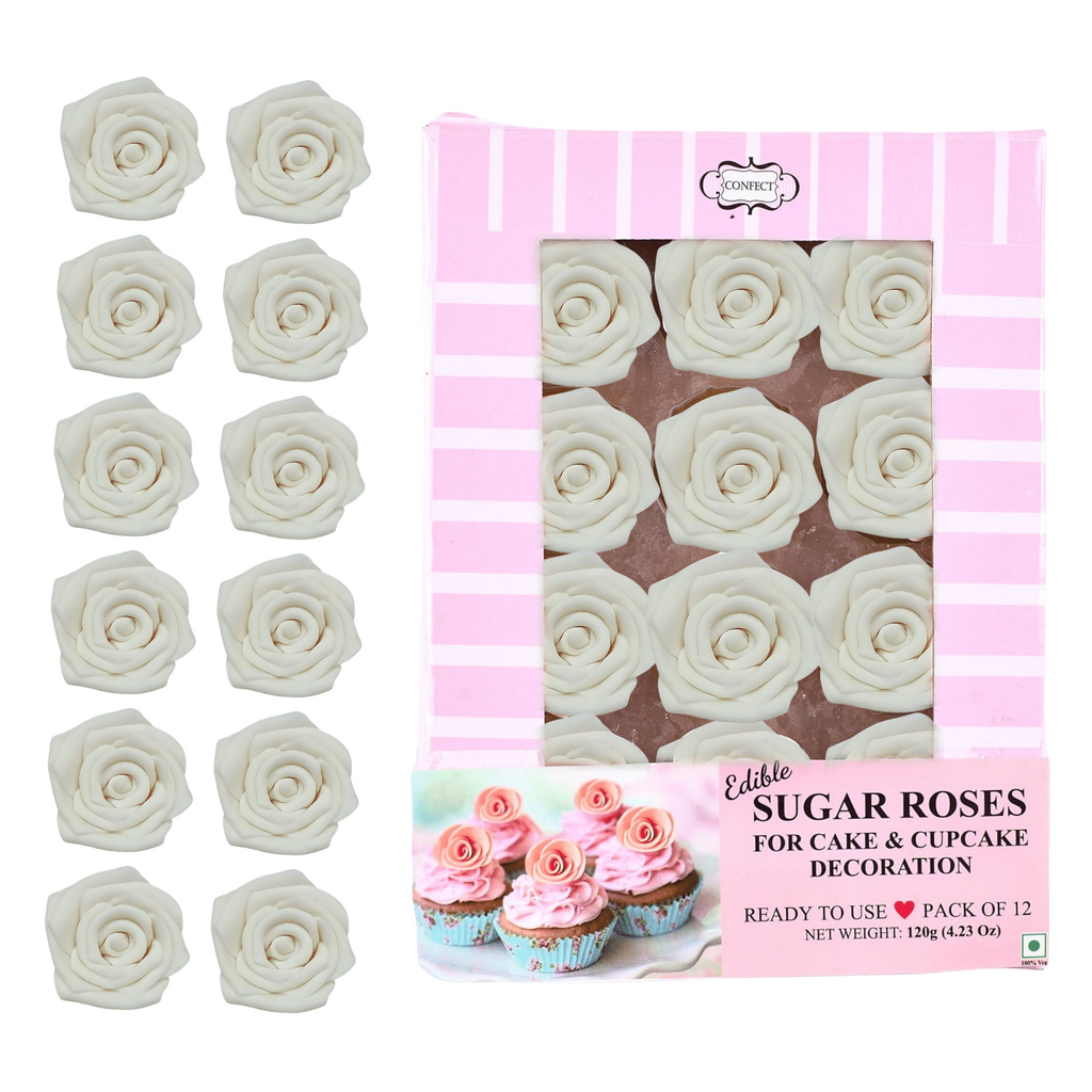 Confect Venison White Princess | Edible Sugar Roses Topper | Grocsy