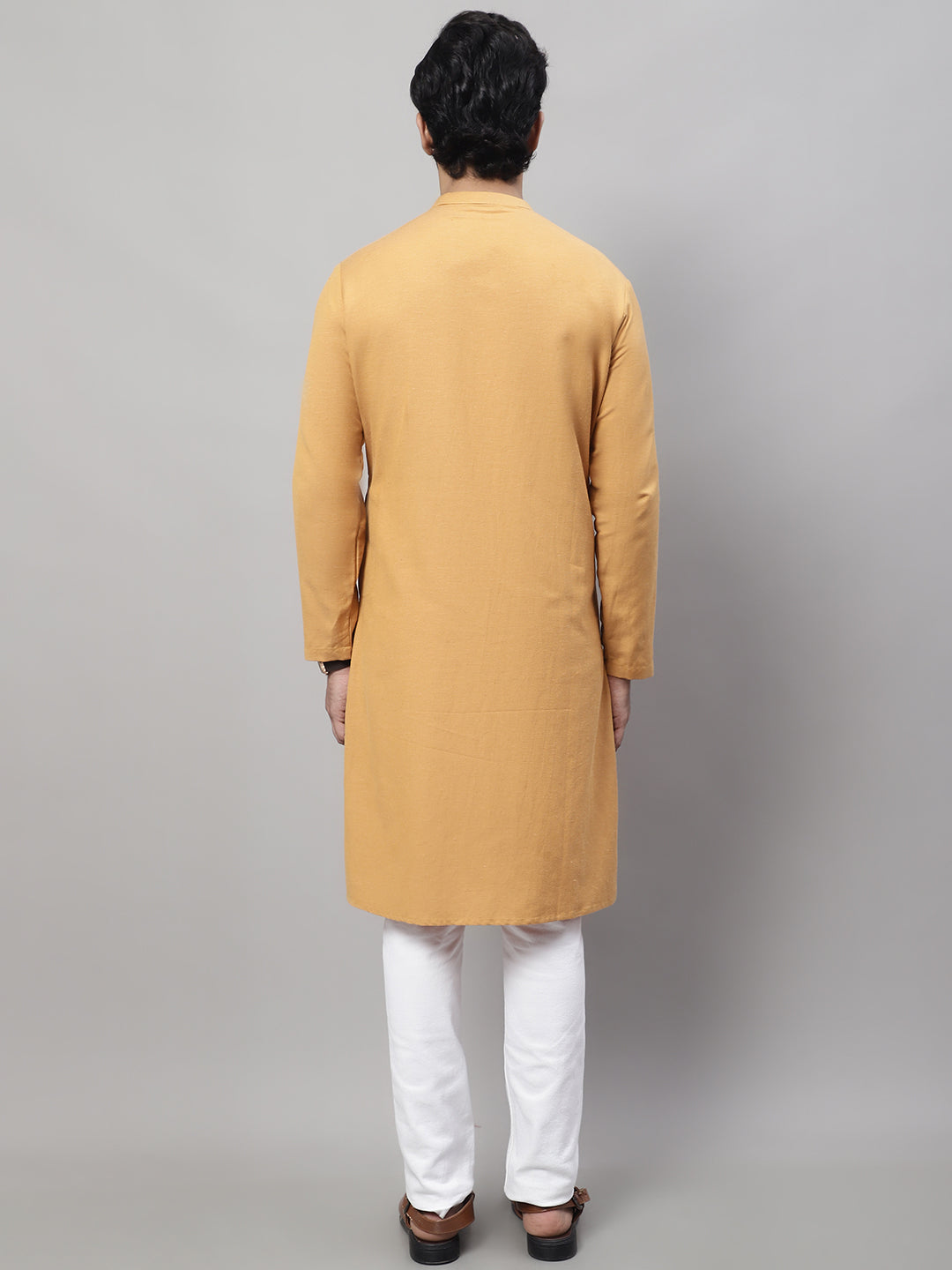 Even Apparels Mustard Sherwani Kurta With Asymetrical Cut | Grocsy