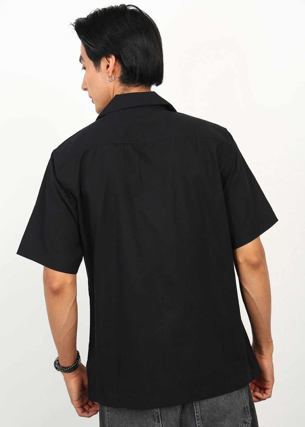 Fabmade Noir Linen Shirt | Grocsy