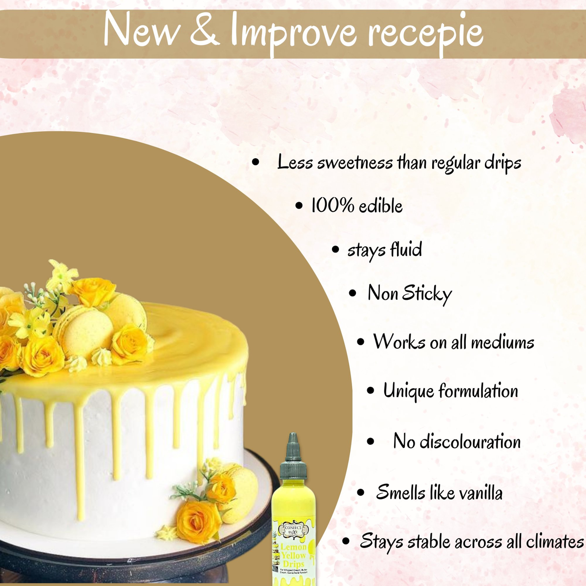 Confect Lemon Yellow | Edible Drips | Grocsy