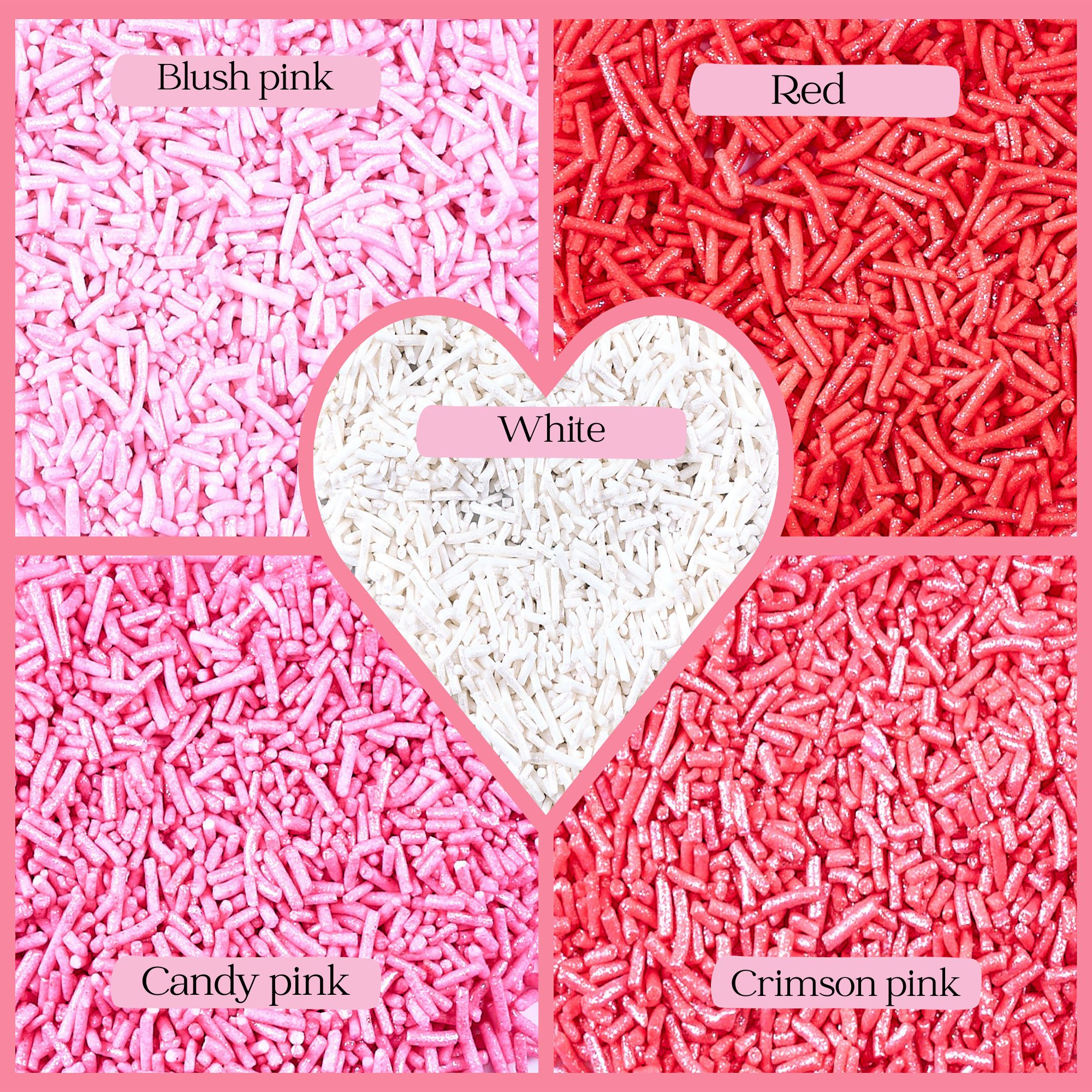 Confect Valentine Sprinkles | 04 Edible Decoration for Baking & Dessert | Grocsy
