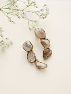 trueBrowns Brass Marble Stone Earrings | Grocsy