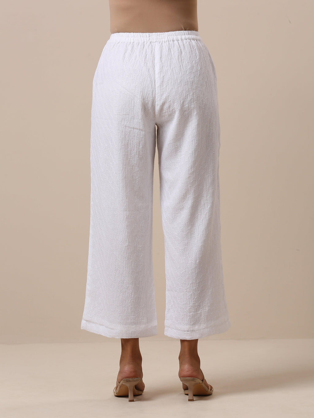 trueBrowns Cotton White Weave Pant | Grocsy