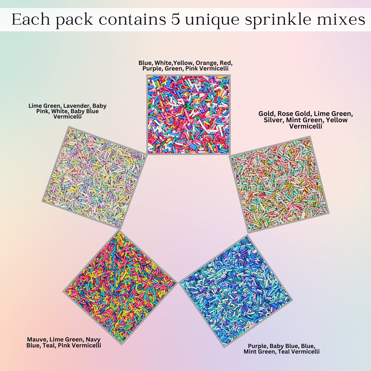 Confect Rainbow Magic Sprinkles | (01) Mix Colourful Sprinkles | Grocsy