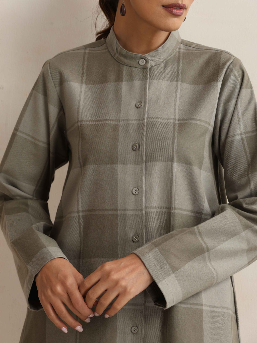 trueBrowns Green Check Winter Shirt Top | Grocsy