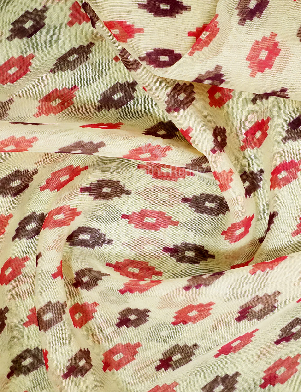 Shades of Cream And Pink Colour Blouse Patola Design Semi Chanderi Saree By Gayathri Reddy Designer Studio | Grocsy