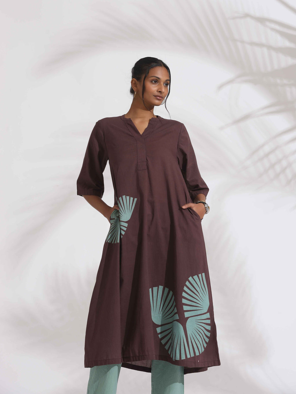 trueBrowns Cola Cotton Print Flared Kurta Set | Grocsy