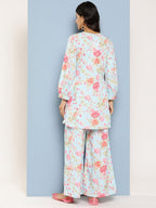 Ahalyaa Women Floral Printed Regular Tunic with Palazzos | Grocsy