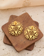 trueBrowns Gold-Polished Leaf Earrings | Grocsy