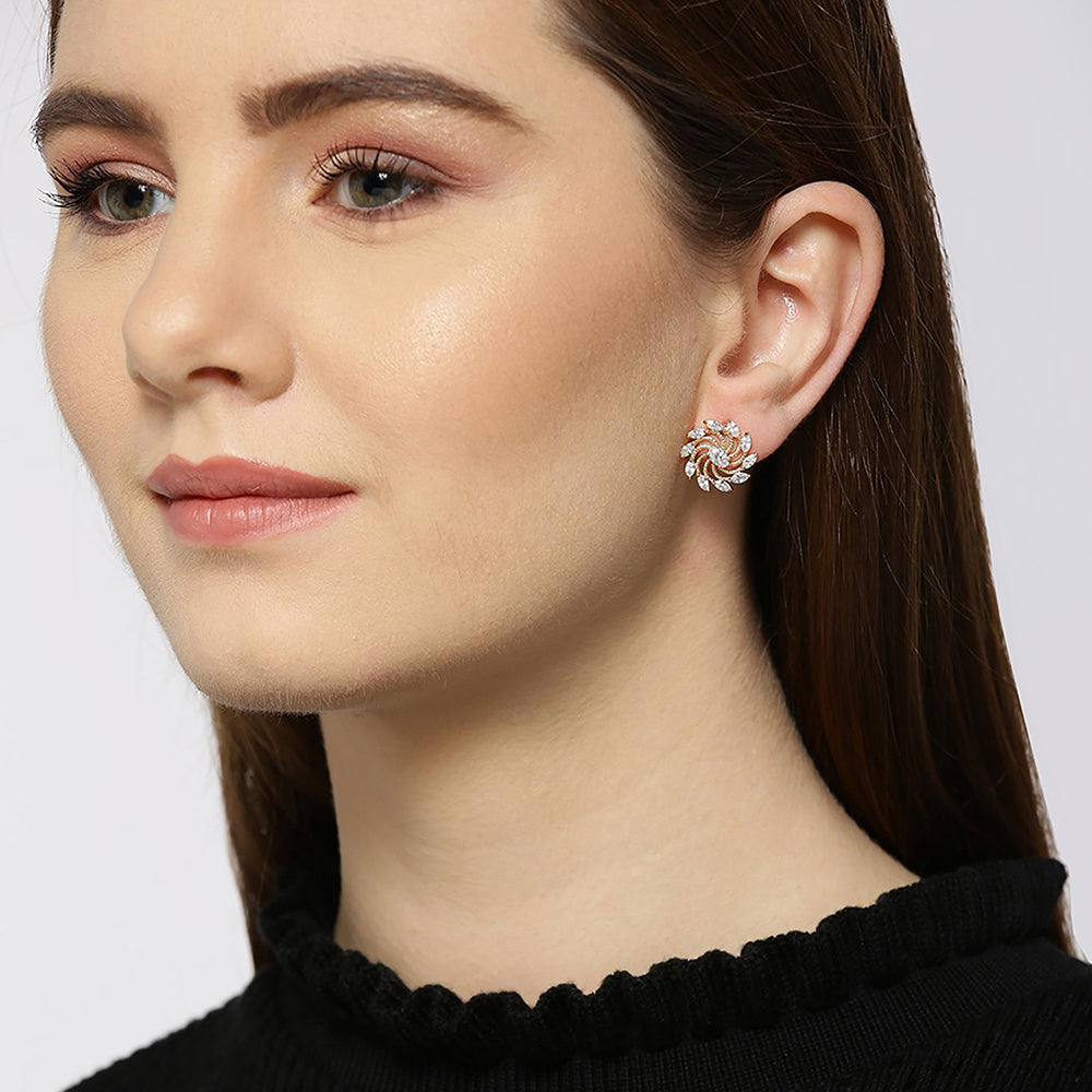 Premium Green With Gold-Polished Cz Hoop Earring For Women - Wahe Jewels - Swadesiicart