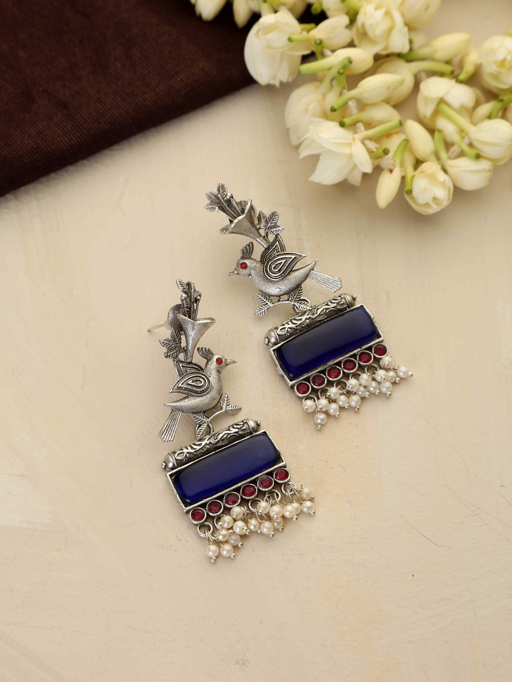trueBrowns Silver Tone Bird Earrings | Grocsy