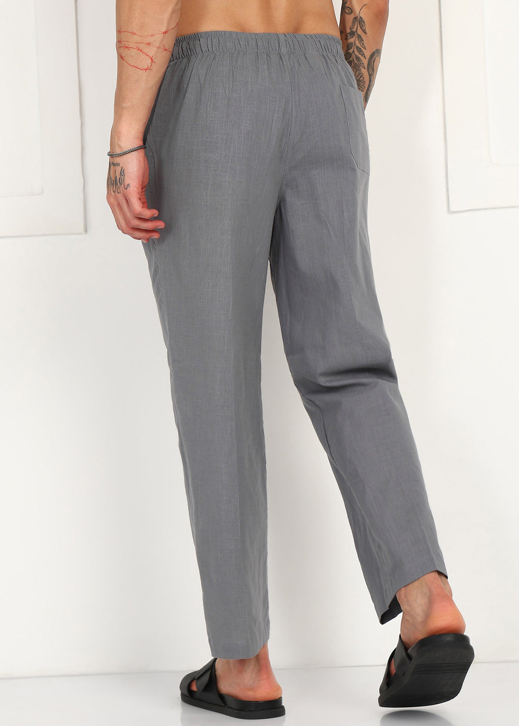 Fabmade Slate Grey Linen Pyjama | Grocsy
