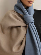 trueBrowns Blue Reversible Woollen Stole | Grocsy