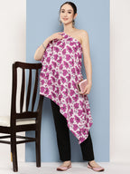 InWeave Women's Pink Fuchsia Japanese Art Oneshoulder Top | Grocsy