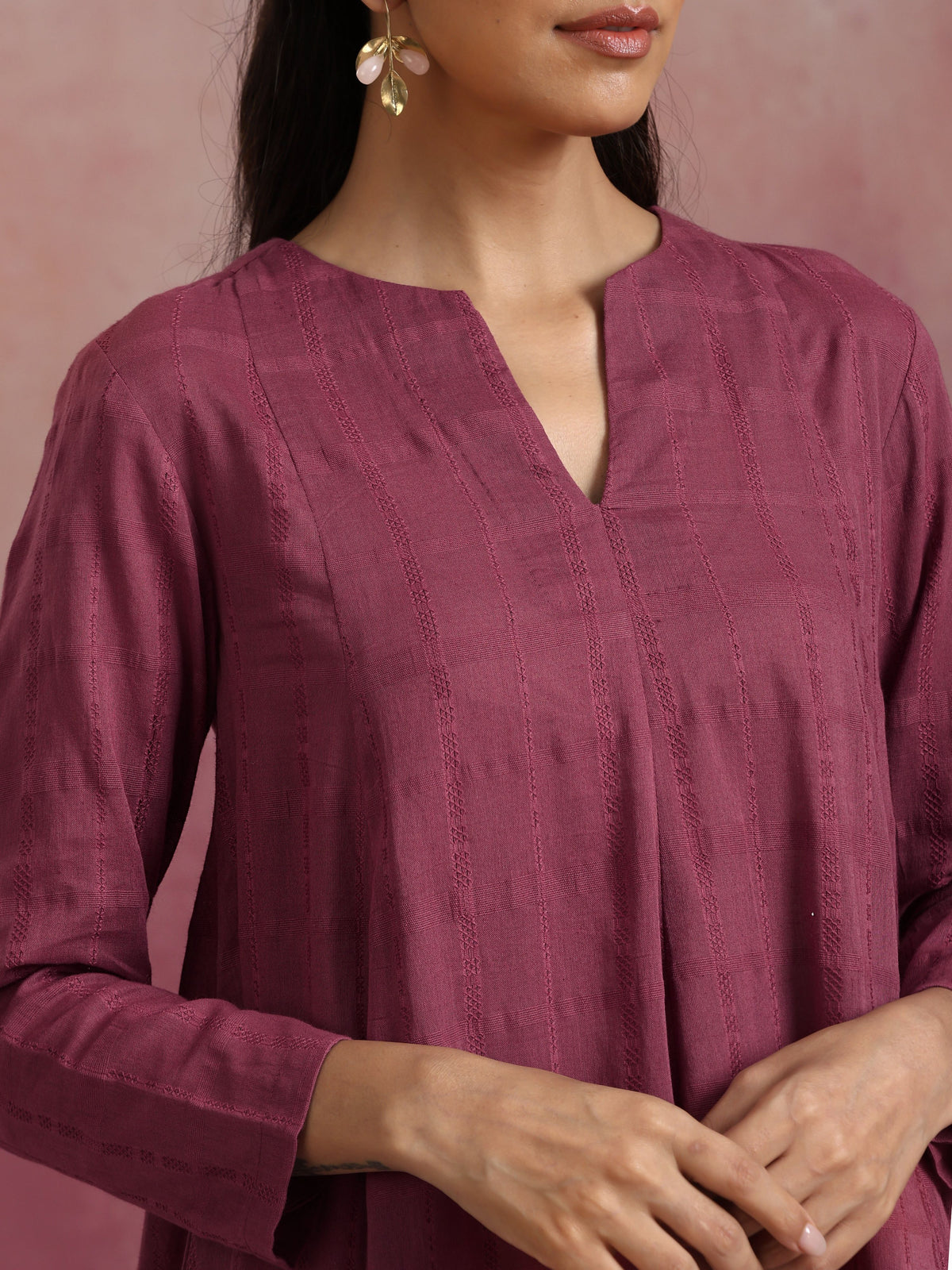 trueBrowns Mauve Cotton Dobby Co-ord set | Grocsy