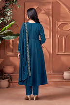 Anaita Blue Anarkali Readymade Suit with Embroidery Work | Grocsy
