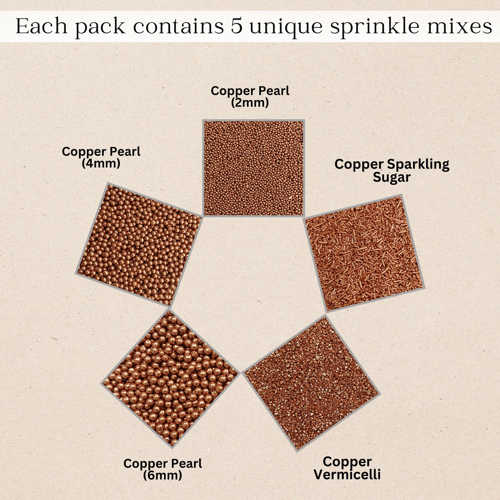 Confect Sprinkles for Cakes & Cupcakes Decoration | USP-21(Bronze) | Grocsy