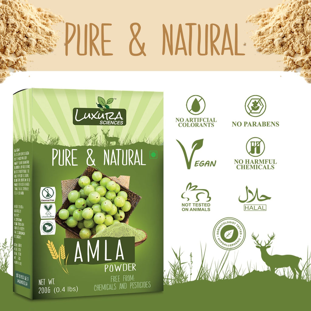 Luxura Sciences Pure Amla Powder For Hair Growth | Grocsy