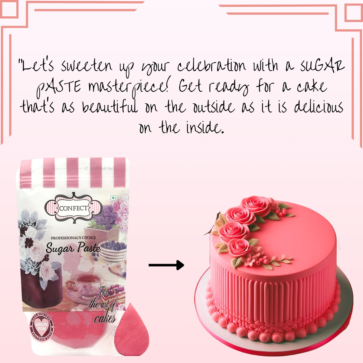 Confect Melon Pink Fondant | Edible Sugarpaste | Grocsy