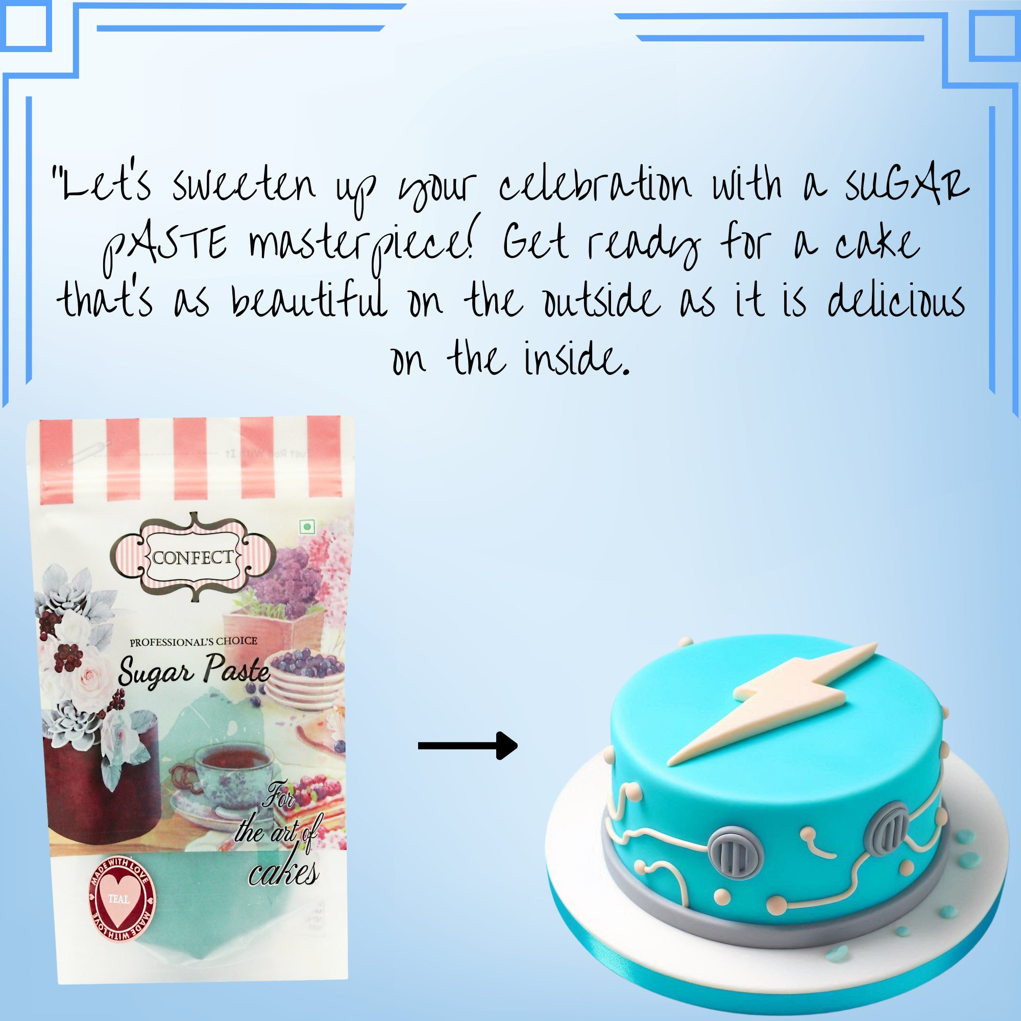 Confect Electric Blue Fondant | Edible Sugarpaste | Grocsy