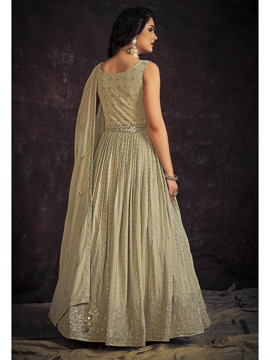 Myra Pista Real Georgette Designer Gown Style Suit | Grocsy