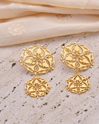 trueBrowns Gold-Polished Circle Drop Earrings | Grocsy