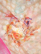 Shades of Cream Colour Floral Design Banaras Semi Silk Saree By Gayathri Reddy Designer Studio | Grocsy